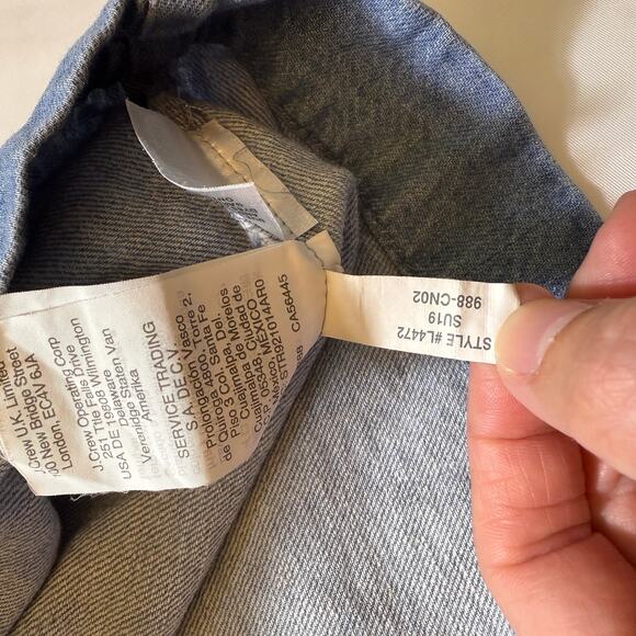 Madewell Blue Denim Popover Swing Dress Newsom Wash Linen Cotton Blend Sz Small - Picture 9 of 10